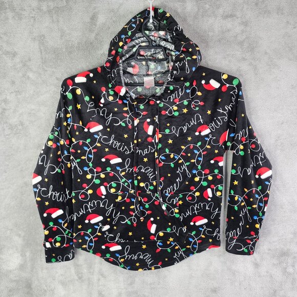 Girls No Boundaries Christmas Hooded Sweatshirt Long Sleeve Size L (11-13) - Picture 2 of 11